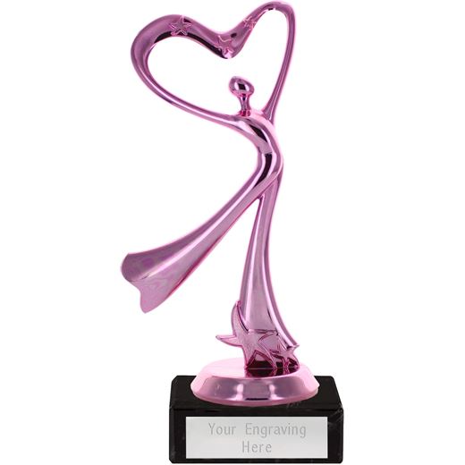 Heart Dance Award on Marble Base Pink 18cm (7")