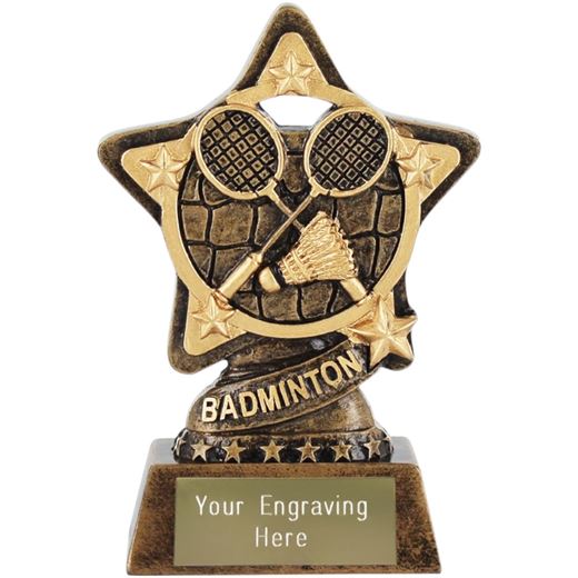 Badminton Trophy by Infinity Stars 10cm (4")