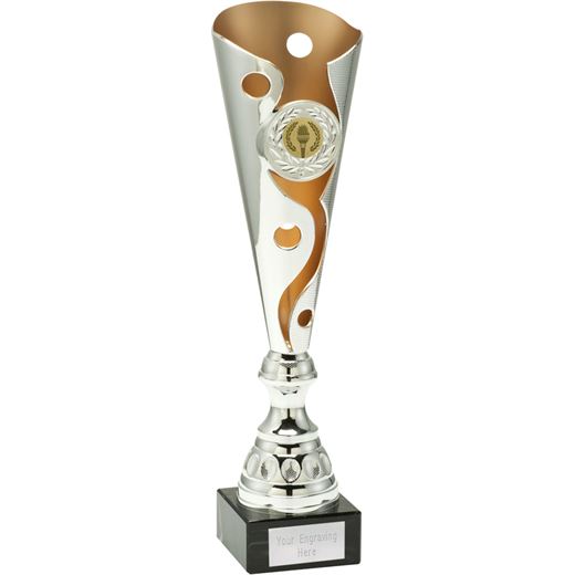 Silver & Gold Carnival Trophy Cup On Marble Base 40.5cm (16")