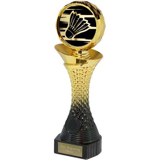 Rush Badminton Trophy Heavyweight Tower Gold & Black 22.5cm (8.75")