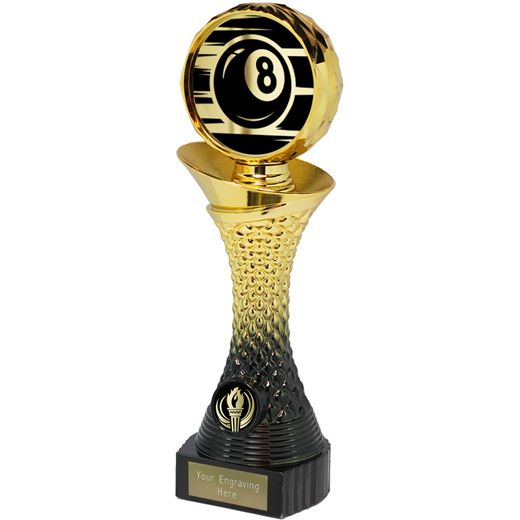 Rush Pool Trophy Heavyweight Tower Gold & Black 22.5cm (8.75")