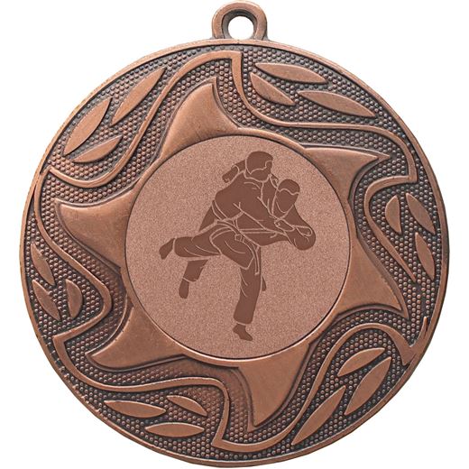 Sunburst Judo Medal Bronze 50mm (2")