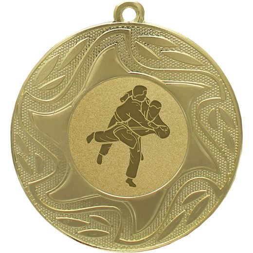 Sunburst Judo Medal Gold 50mm (2")