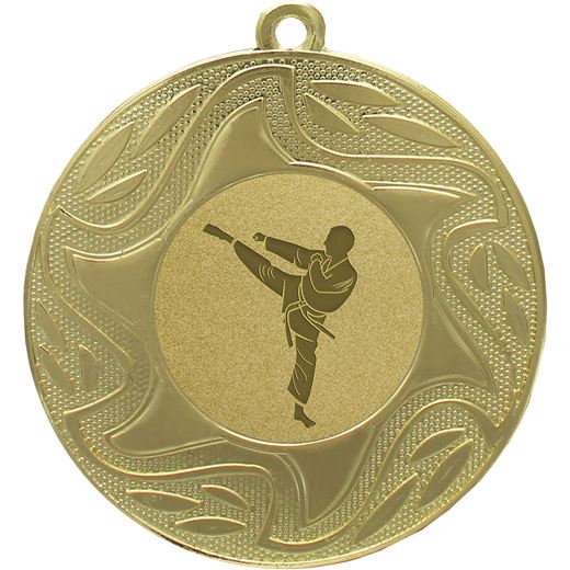 Sunburst Karate Medal Gold 50mm (2")