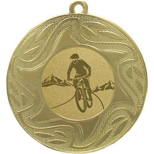 Sunburst Mountain Biking Medal Gold 50mm (2")