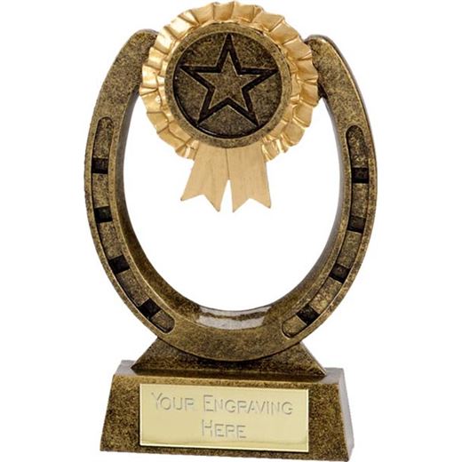 Antique Gold Horse Shoe Award 10cm (4")