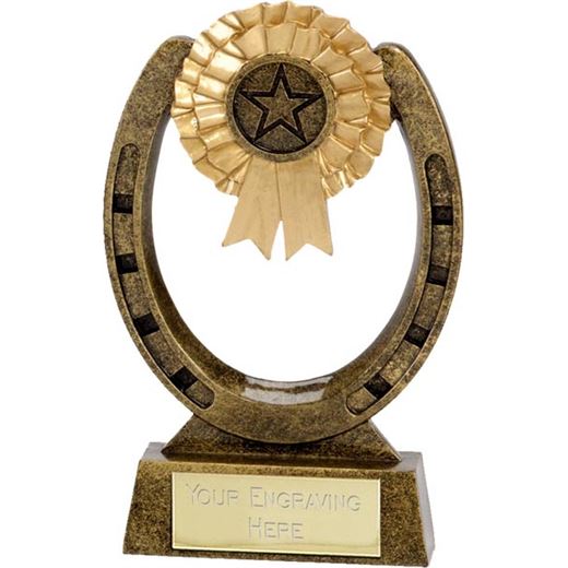 Antique Gold Horse Shoe Award 15cm (6")