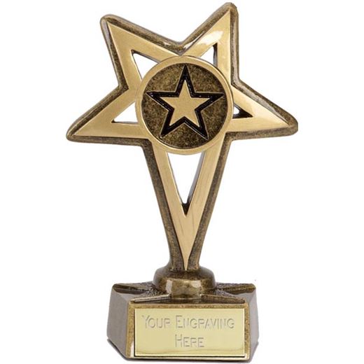 Gold Star with Centre Star Trophy 10cm (4")