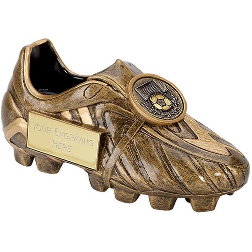 Resin Antique Gold Premier Football Boot 18cm (7")