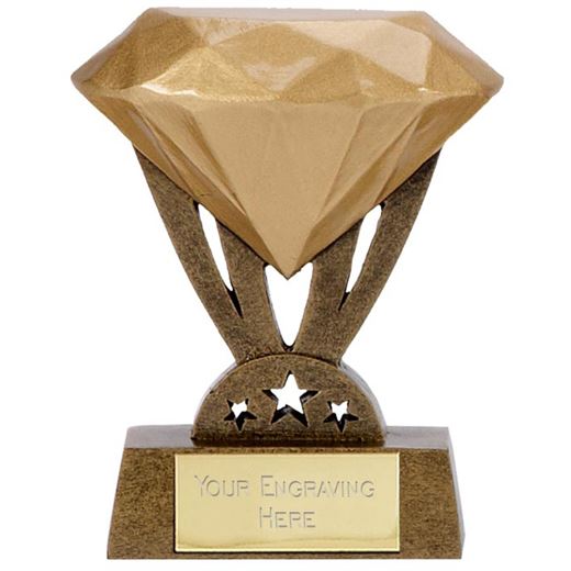 Resin Mini Gold Diamond Trophy 8.5cm (3.25")
