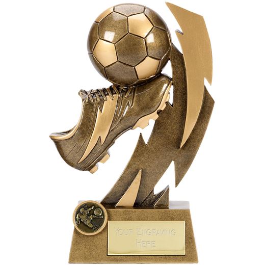 Gold Flash Ball & Boot Football Trophy 11.5cm (4.5")