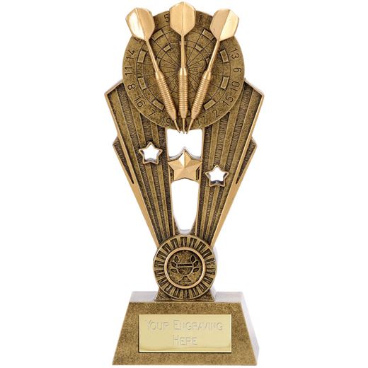 Antique Gold Fame Darts Trophy 21.5cm (8.5")