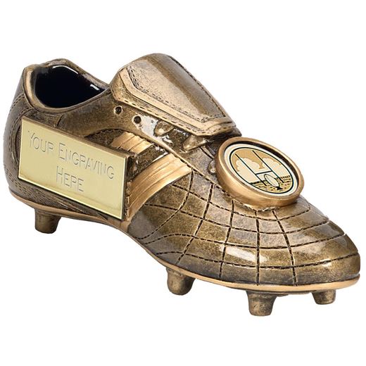 Gold Rugby Boot Trophy with Centre Disc 12.5cm (5")