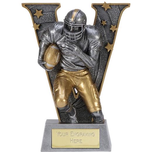 Silver Resin Victory American Football Trophy 15cm (6")