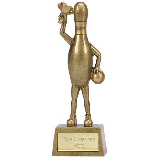 Gold Resin Ten Pin Man Bowling Trophy 15cm (6")