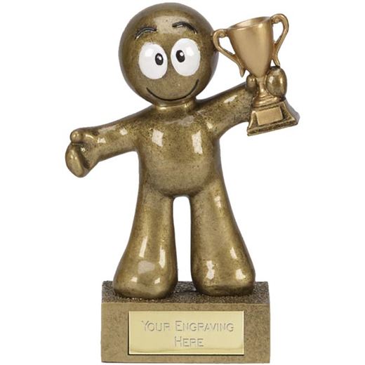 Antique Gold Resin Cartoon Man Cup Trophy 12cm (4.75")
