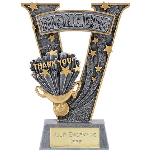 Silver Resin Victory Manager Football Trophy 18.5cm (7.25")