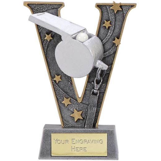 Silver Resin Victory Whistle Football Trophy 15cm (6")