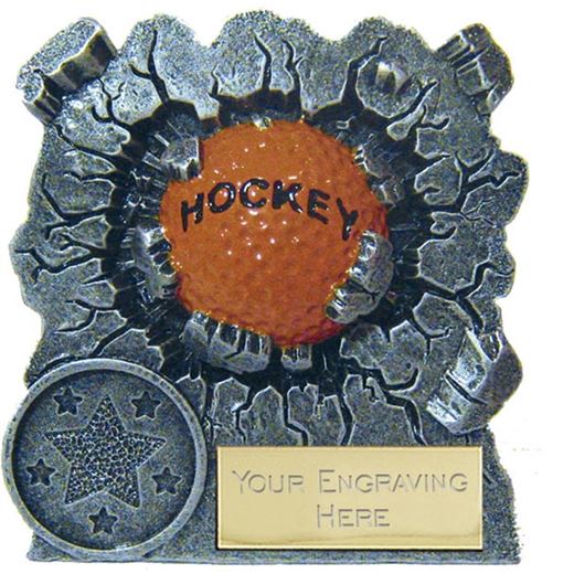 Antique Silver Resin Smash Glacier Hockey Trophy 7.5cm (3")