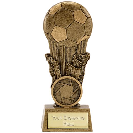 Antique Gold Resin Football & Net Trophy 11cm (4.25")