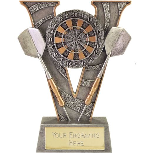 Antique Silver Victory Darts & Dartboard Trophy 15cm (6")