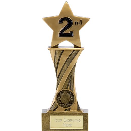 Showcase Antique Gold Resin Star Second Award 18cm (7")