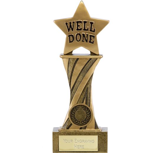 Showcase Antique Gold Resin Star Well Done Award 18cm (7")