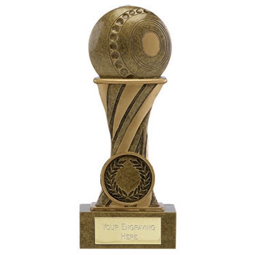 Showcase Antique Gold Resin Lawn Bowls Award 14cm (5.5")