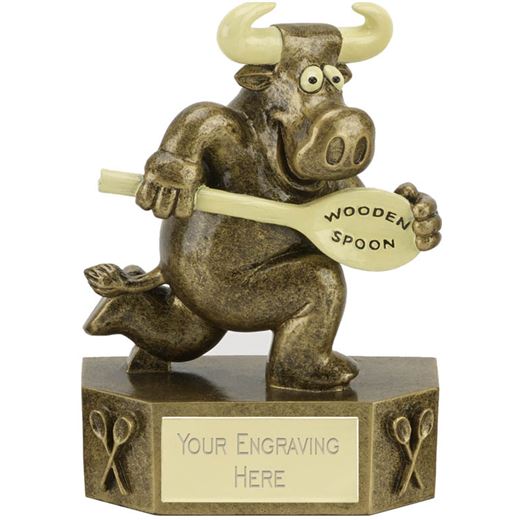 Prize Bull Wooden Spoon Trophy 12.5cm (5")