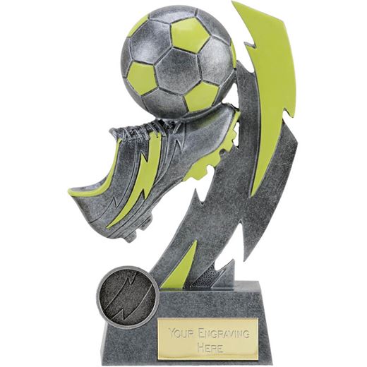 Glow in the Dark Antique Silver Boot and Ball Trophy 19.5cm (7.75")