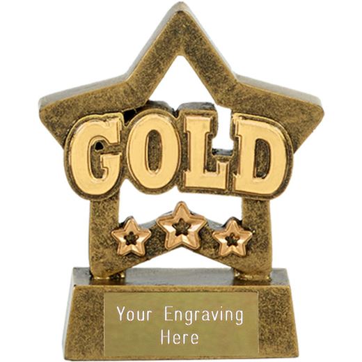Gold Mini Star Award 8cm (3.25")