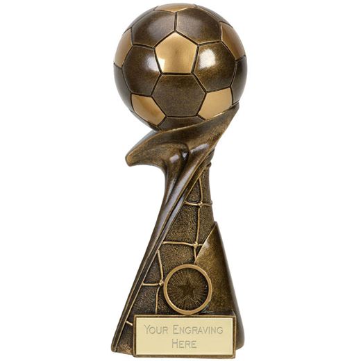 3D Ball On Net Column Curl Football Award 15cm (6")