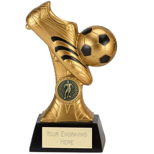 Gold & Black Boot & Ball Striker Trophy 18cm (7")