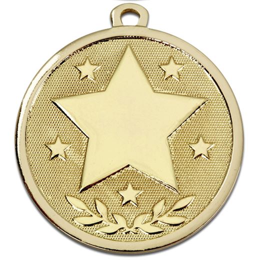 Gold Galaxy Stars Medal 45mm (1.75")