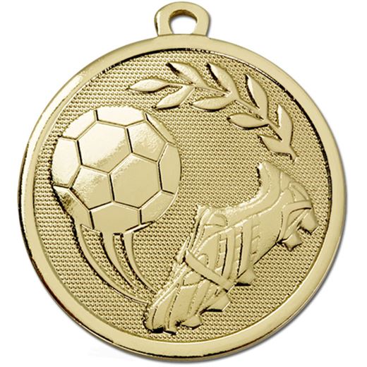Gold Galaxy Football Boot & Ball Medal 45mm (1.75")
