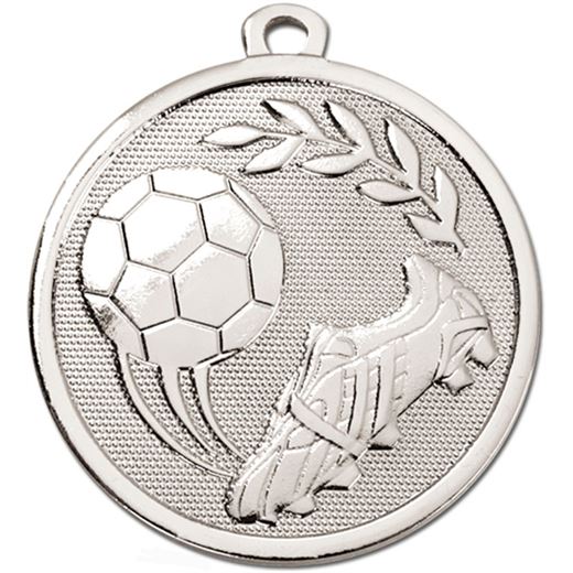 Silver Galaxy Football Boot & Ball Medal 45mm (1.75")