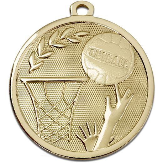 Gold Galaxy Netball Medal 45mm (1.75")