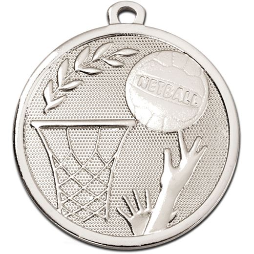 Silver Galaxy Netball Medal 45mm (1.75")