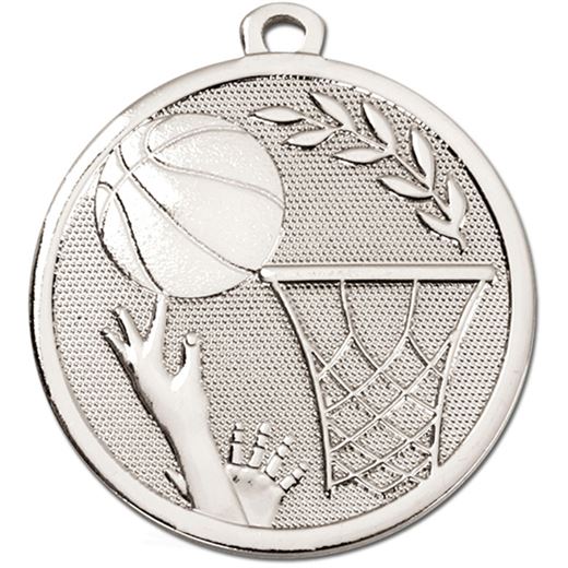 Silver Galaxy Basketball Medal 45mm (1.75")