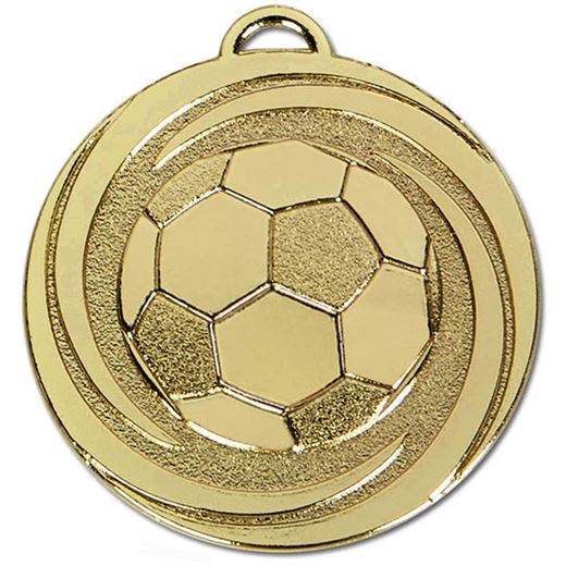 Gold Target Twirl Football Medal 50mm (2")
