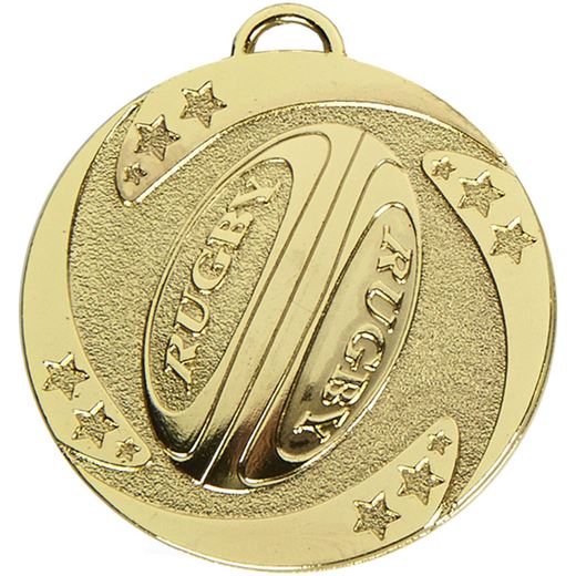 Gold Target Rugby Stars Medal 50mm (2")