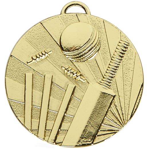Gold Target Cricket Medal 50mm (2")