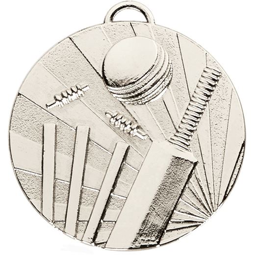 Silver Target Cricket Medal 50mm (2")