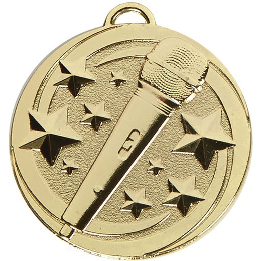 Gold Target Microphone Medal 50mm (2")