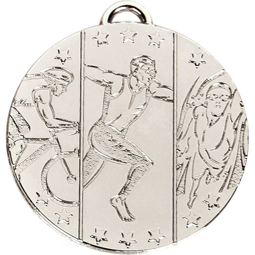 Silver Target Triathlon Medal 50mm (2")