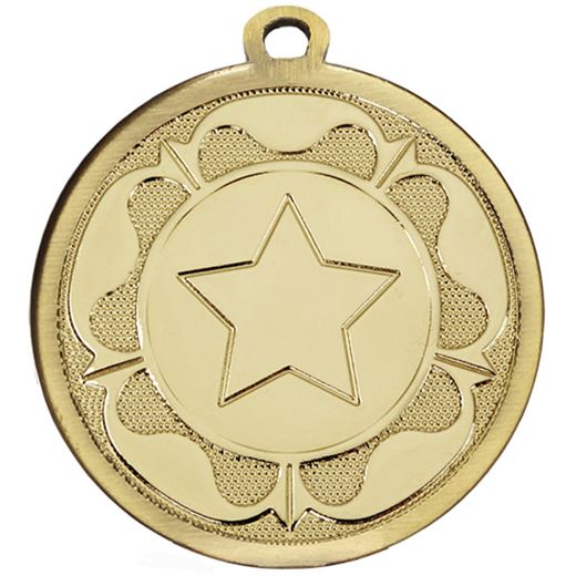 Gold Galaxy Tudor Rose Medal 45mm (1.75")