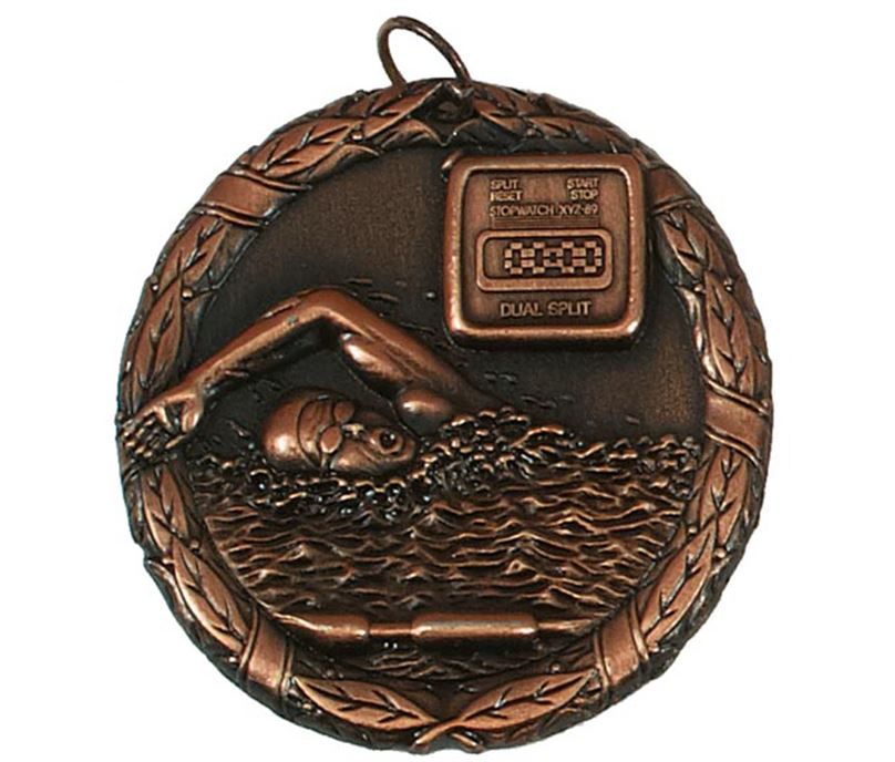 Bronze Laurel Swimming Medal 50mm (2")