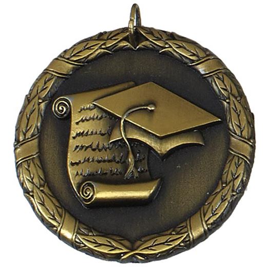 Gold Laurel Wreath Academic Medal 50mm (2")