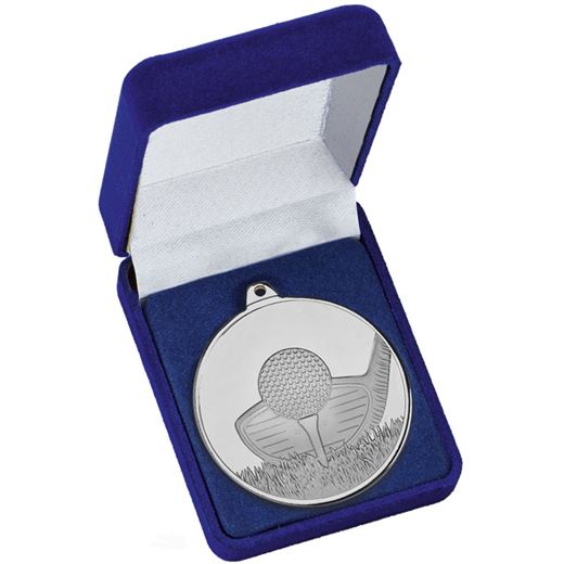 Frosted Glacier Silver Golf Club Medal in Case 50mm (2")