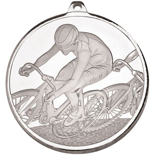 Frosted Glacier Silver Cycling Medal 60mm (2.25")